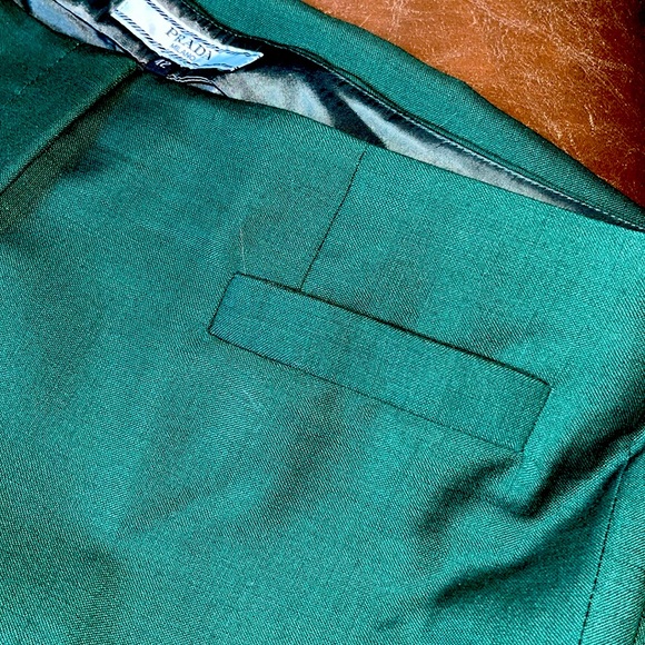 Prada deep emerald wool dress pants, size 42 (US 6) - Picture 4 of 12
